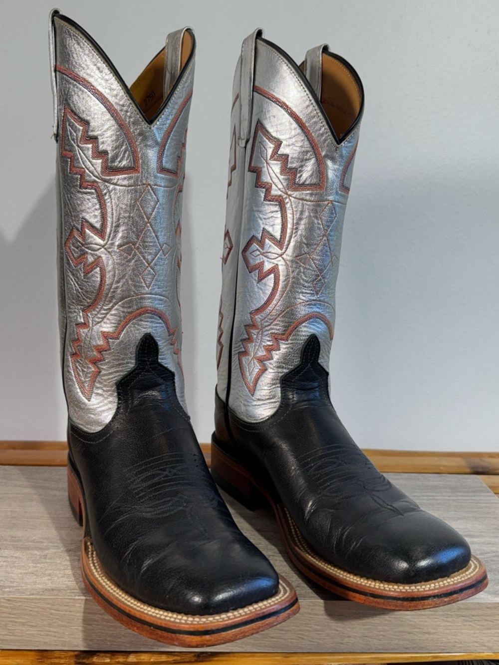 Anderson Bean Men’s Square Toe Cowboy Boots Size 7.5 B 7794J Made In USA